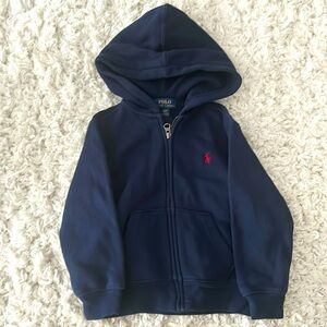 Boys Polo Navy Zip-Up Sweater. Size 3/3T.